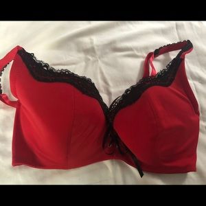 Frederick’s of Hollywood Red w Black Lace Bra